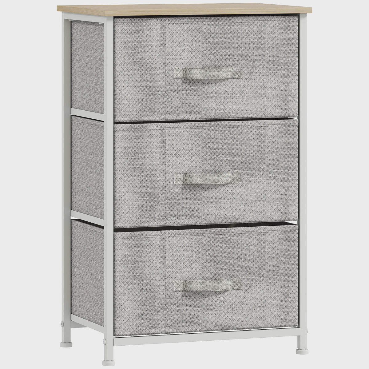 Homcom 3-Laden Stoffen Commode - Moderne Opbergkast met Stalen Frame en Verstelbare Voeten