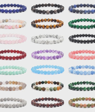 Natuurstenen Kralen Armband - Amethist, Aquamarijn, Jade & meer