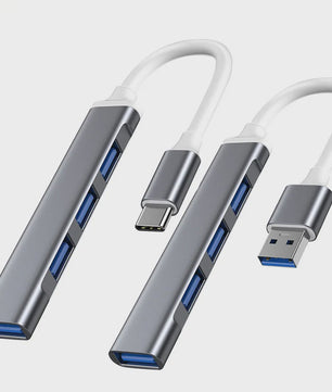 USB C Hub 3.0 met 4 Poorten (1x USB 3.0, 3x USB 2.0) & OTG Functie - Aluminium Adapter voor Laptop & PC