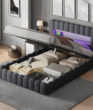 Luxe Gestoffeerd Bed met LED, USB & Opbergruimte - 140/160/180cm