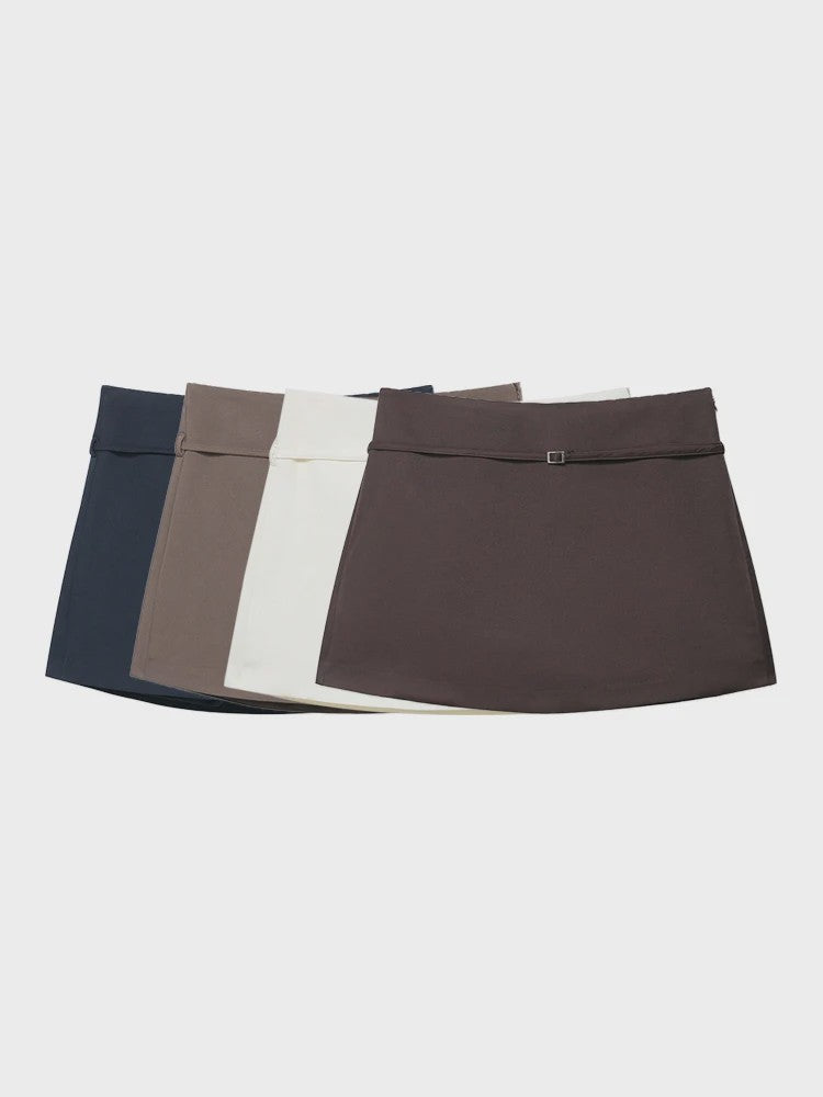 Modieuze Skort met Riem en Ritssluiting - Stijlvolle Casual Kleding voor Dames