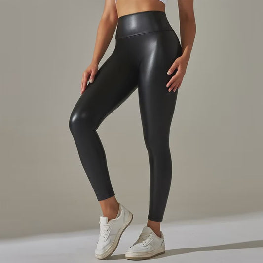 Hoge Taille Kunstleren Legging - Stretchy & All-Season Comfort