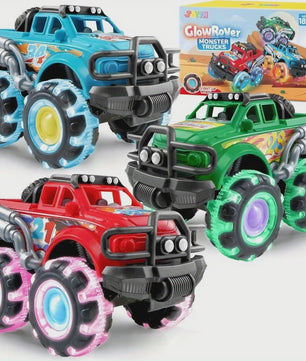 JOYFY 3-Pack Monster Trucks met Verlichte LED Wielen - Frictie Speelgoed voor Kinderen