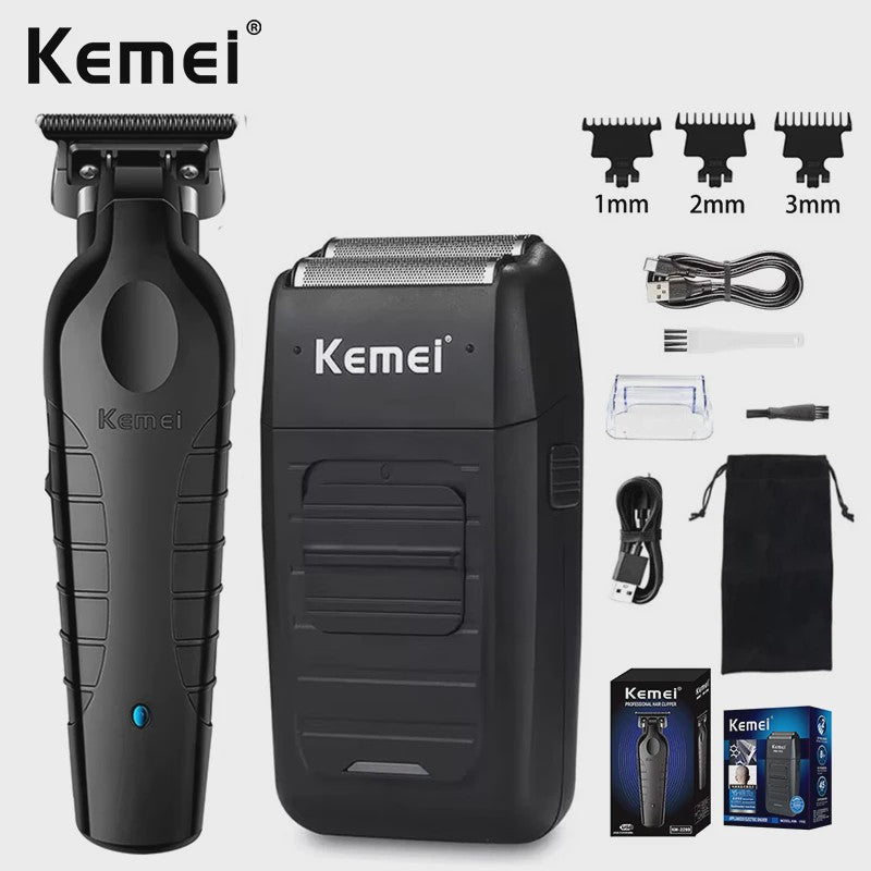 Kemei KM-2299 Professionele Elektrische Baardtrimmer & Tondeuse - USB Oplaadbaar