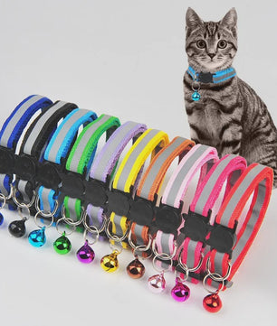 Reflecterende Halsband voor Katten & Kittens met Veiligheidsgesp en Belletje - Verstelbaar & Zacht
