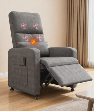 Elektrische Relaxfauteuil met Verwarmings- en Massagefunctie, USB-poort en Zijvakken