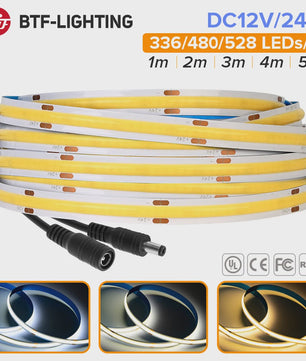FCOB LED Strip 12V/24V - Hoge Dichtheid, Flexibel, Dimbare Verlichting (RA90)