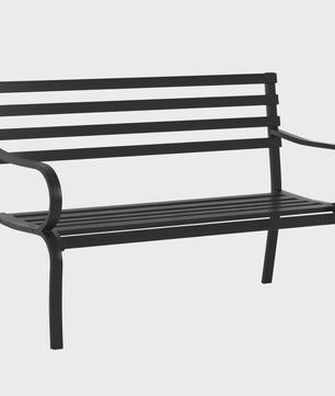 Outsunny Design Tuinbank Zwart Metaal - 2 Persoons - 127x58x82 cm