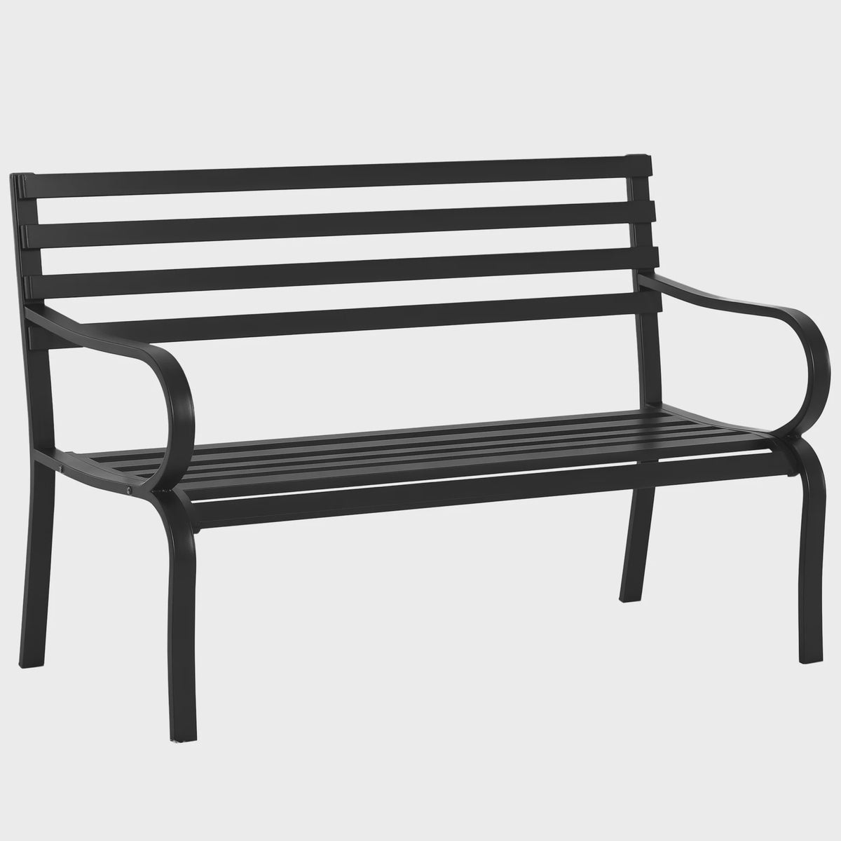 Outsunny Design Tuinbank Zwart Metaal - 2 Persoons - 127x58x82 cm