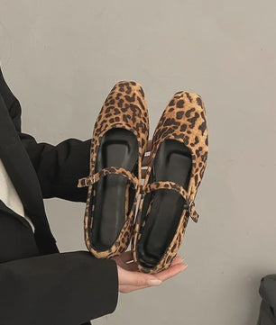 Dames Ballerina's met Panterprint - Comfortabele Loafers met Ronde Neus