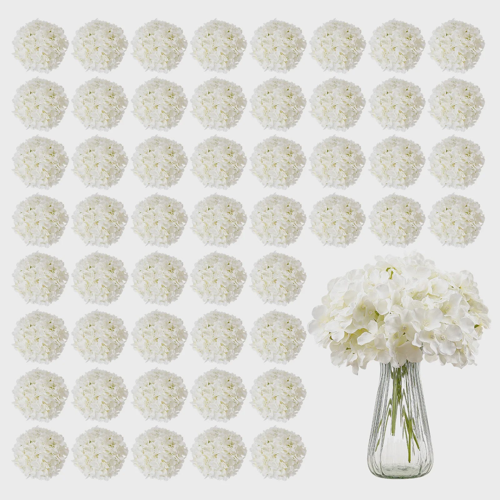 Kunstbloemen Witte Hydrangea - Zijde, Realistisch, Bulk voor Bruiloft & DIY