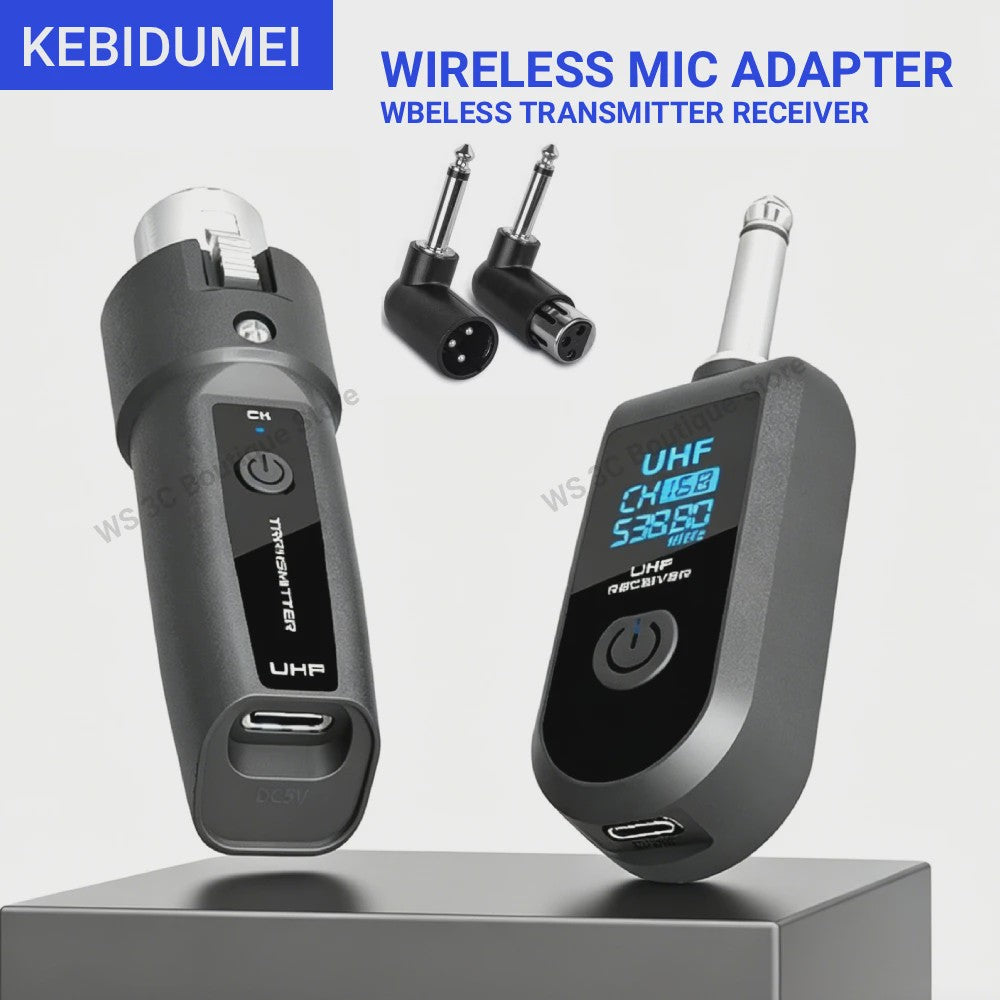 Draadloos UHF XLR Microfoon Systeem: Zender & Ontvanger voor Mixers, Gitaren & Meer