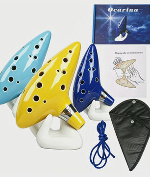 Professionele Keramische Ocarina in Alto C - 12 Tonen, Draagbaar Muziekinstrument met Accessoires