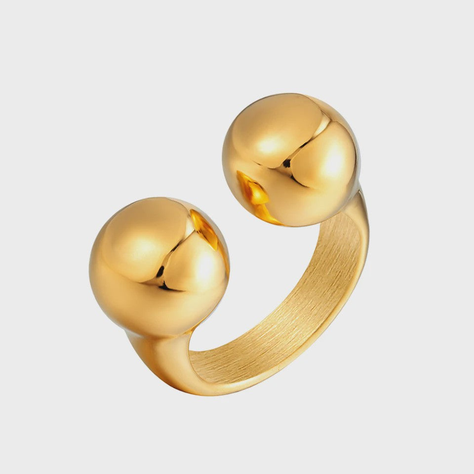 Nieuw Design Geometrische Kralen Ring - Roestvrij Staal Dames Sieraden