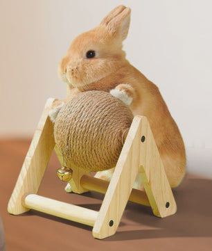 Interactieve Sisal Hemp Krab- en Speelbal voor Konijnen