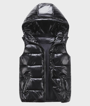 Glanzend Capuchon Vest - Unisex Winter Vest met Capuchon - Warm & Casual