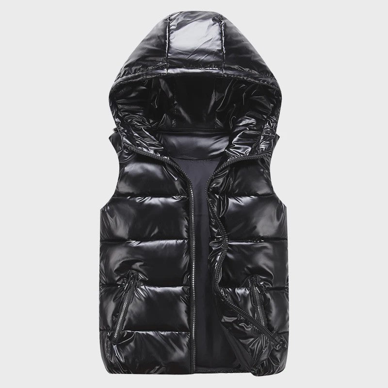Glanzend Capuchon Vest - Unisex Winter Vest met Capuchon - Warm & Casual