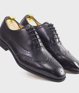 Handgemaakte Heren Leren Wingtip Oxford Schoenen - Klassiek & Formeel
