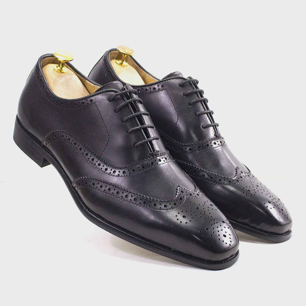 Handgemaakte Heren Leren Wingtip Oxford Schoenen - Klassiek & Formeel