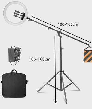 18 Inch Ring Light LED Videolamp met Statief & Telefoonhouder - Perfect voor YouTube, Live Streaming & Fotografie