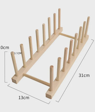 Praktische Bamboe Bordenhouder & Afdruiprek - Houten Keuken Organizer
