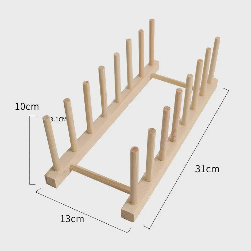 Praktische Bamboe Bordenhouder & Afdruiprek - Houten Keuken Organizer