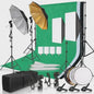 Professionele Fotostudio Set: Softbox Verlichting, Achtergrond Frame, 3 Doeken, Statieven & Reflector
