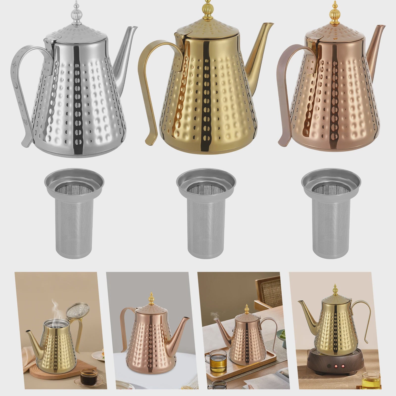 RVS Theepot met Infuser - 1.65L - Anti-Roest - Ideaal voor Thuis, Restaurant & Camping