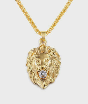 Gouden Leeuwenkop Hanger Ketting voor Mannen - Stijlvolle Hip Hop & Rock Sieraden