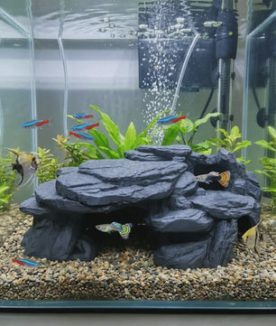 Realistische Rots Grot Decoratie voor Aquarium & Terrarium - Veilige Schuilplaats voor Vissen en Reptielen