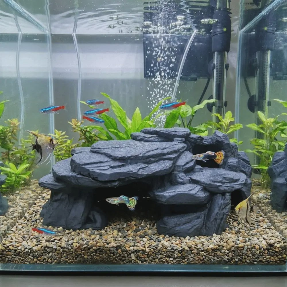 Realistische Rots Grot Decoratie voor Aquarium & Terrarium - Veilige Schuilplaats voor Vissen en Reptielen