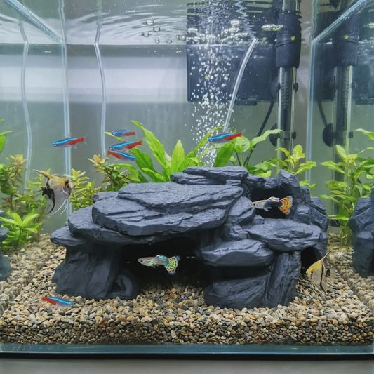 Realistische Rots Grot Decoratie voor Aquarium & Terrarium - Veilige Schuilplaats voor Vissen en Reptielen
