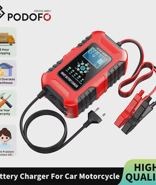 Slimme 12V/24V Acculader met LCD Display en Reparatie Modus