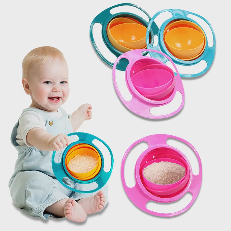 Anti-Knoei Gyro Kom voor Baby's - 360° Draaibaar en Omvalbestendig Voerbakje