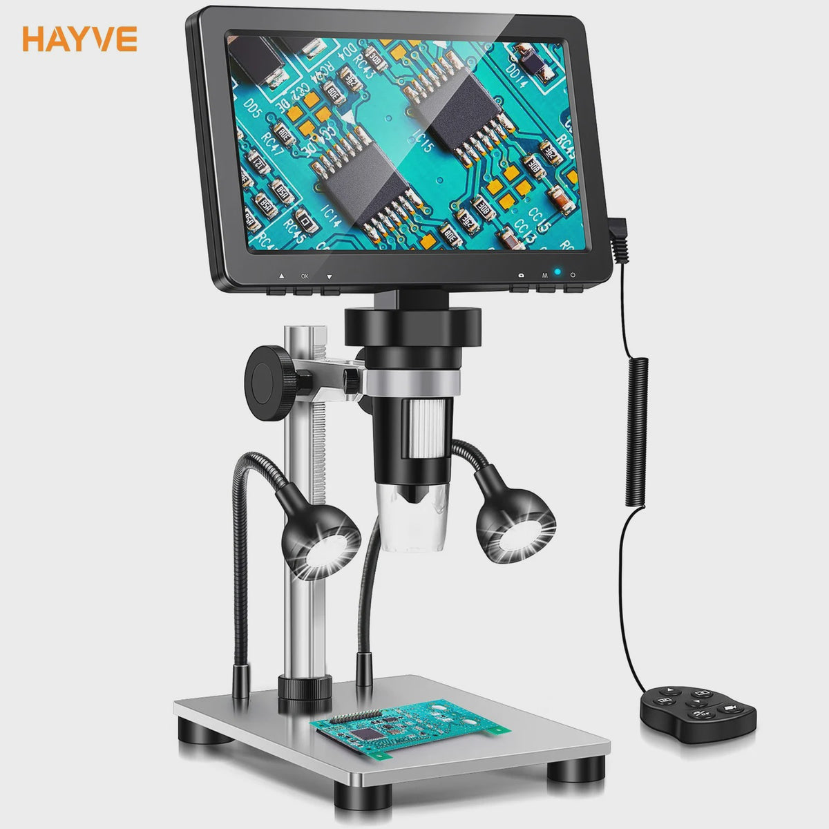 Hayve 7" HD Digitale Microscoop 1200x Zoom met 12MP Camera voor Reparatie & Hobby