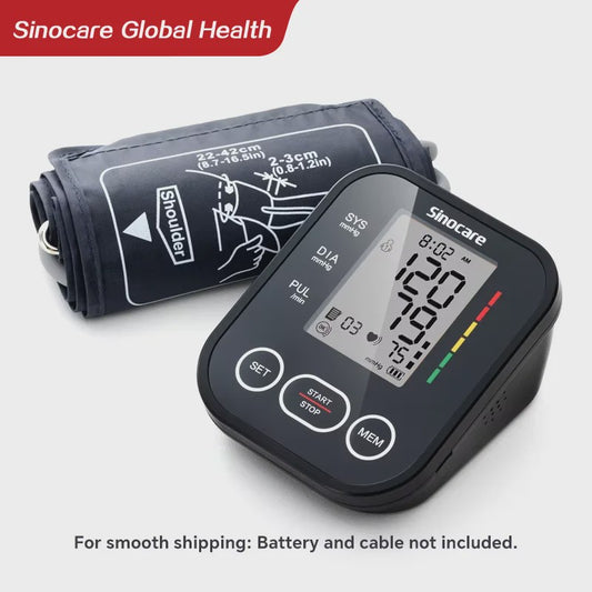 Sinocare ARM-30E+ Automatische Bloeddrukmeter met Hartslagmeter en Lange Manchet