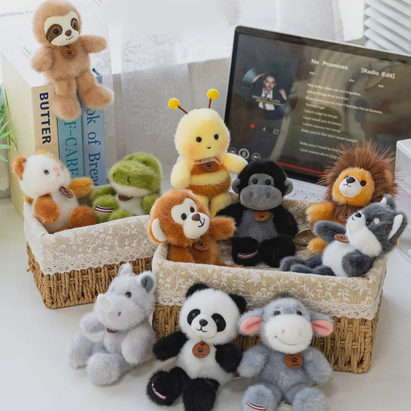Schattige Pluche Dieren Knuffels (15cm) - Panda, Leeuw, Bij & Meer