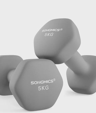 SONGMICS Dumbbell Set 2x5 kg - Hexagon Vorm met Neopreen Coating