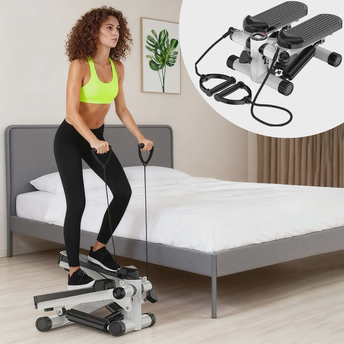 Hydraulische Stepper met Weerstandsbanden - Compacte Indoor Fitness Machine
