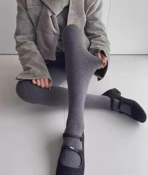 Dames Panty Hoge Taille Elastische Druk Tights - Autumn Gray - Body Shaping Leggings