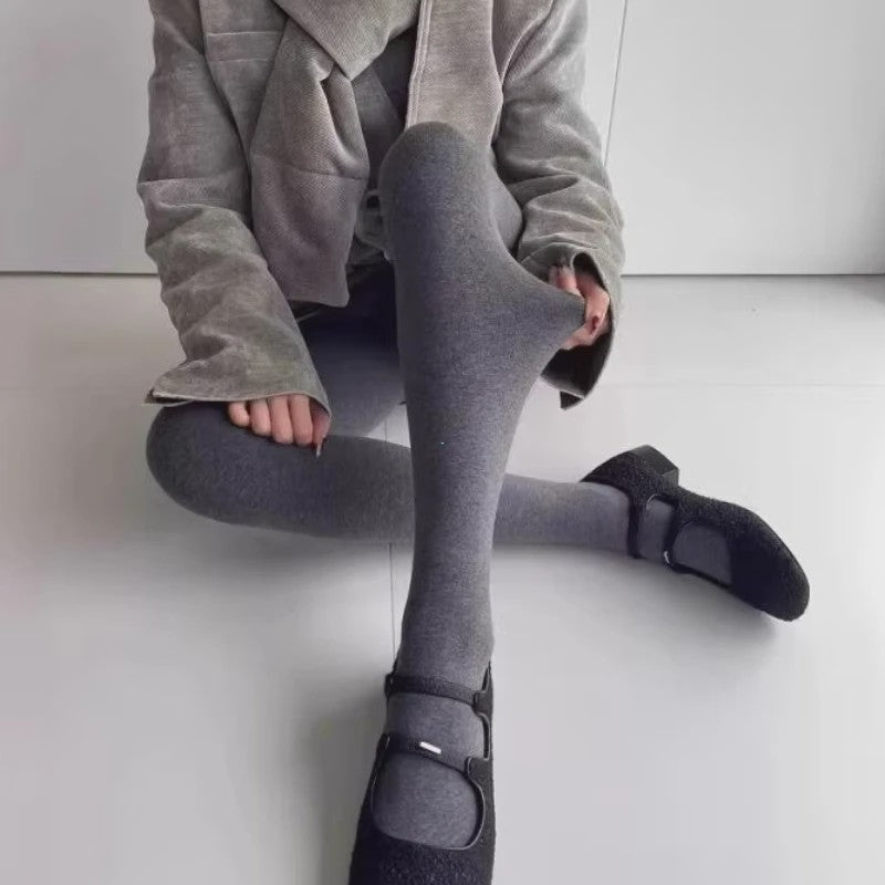 Dames Panty Hoge Taille Elastische Druk Tights - Autumn Gray - Body Shaping Leggings