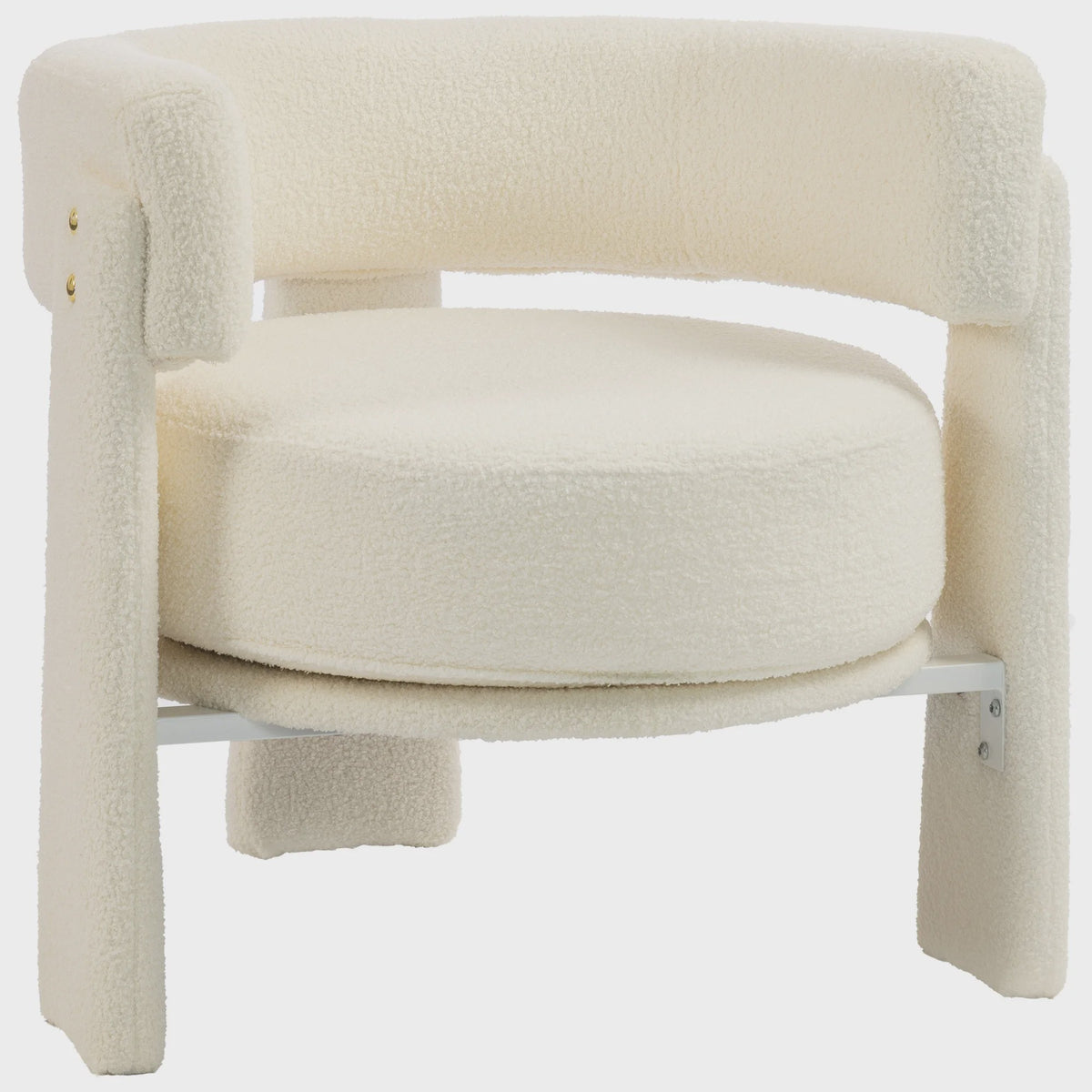 Crème Witte Fauteuil met Schapenvacht en Lendenkussen - Stijlvol Comfort