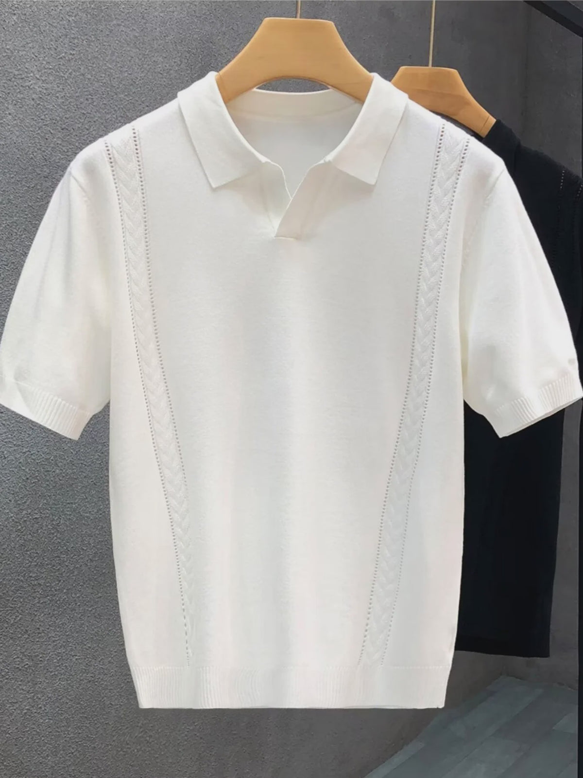 Luxe Gebreide Polo Heren - Zomer Ice Silk Korte Mouw