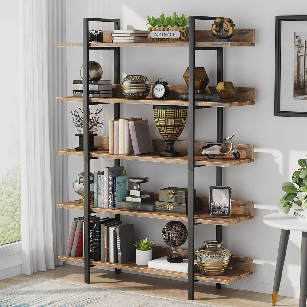Industriële Boekenkast 5 Lagen - Stevig Staal & Hout Design