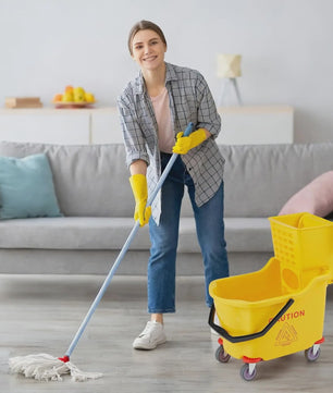 Professionele Dweilemmer met Wringer en Wielen - 32L Capaciteit