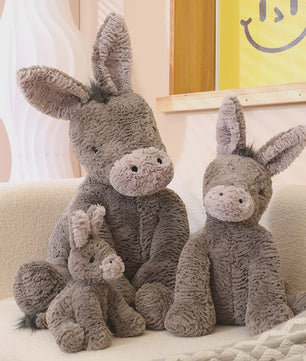 Lieve Grijze Pluche Ezel Knuffel - Verkrijgbaar in 23, 40 en 60 cm - Zacht Speelgoed voor Kinderen en Decoratie