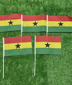 Ghana Handvlag 21x14cm met Plastic Stok - Set van 10, 20, 50 of 100 stuks