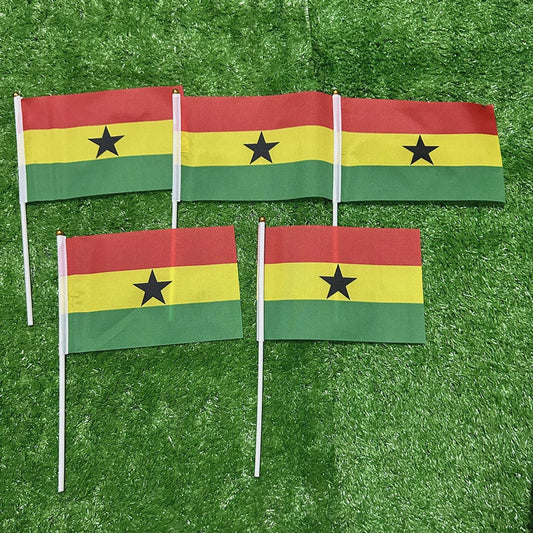 Ghana Handvlag 21x14cm met Plastic Stok - Set van 10, 20, 50 of 100 stuks