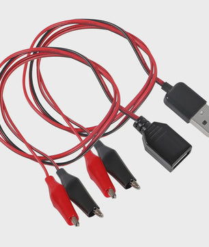 2x USB naar Alligator Klem Kabel Adapter - Male & Female voor Circuit Test