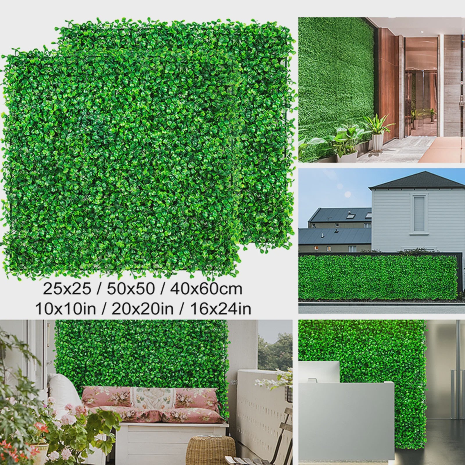Kunstplant Muurdecoratie Buxus Hek Paneel - Realistische Groene Achterwand voor Privacy